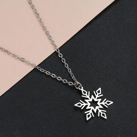 Todorova-collar con colgante de copo de nieve de hielo de acero inoxidable para mujer, collar de invierno de Navidad, regalo de joyería ► Foto 1/6