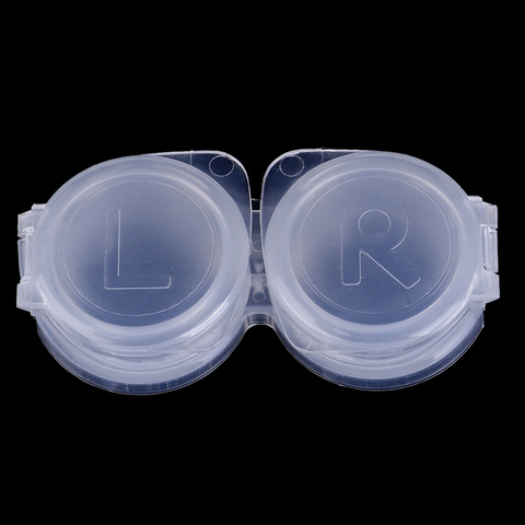 1 Set transparente claro L + R funda de lentes de contacto caja de Material contenedor de lentes de contacto Portable Protector Accesorios ► Foto 1/1