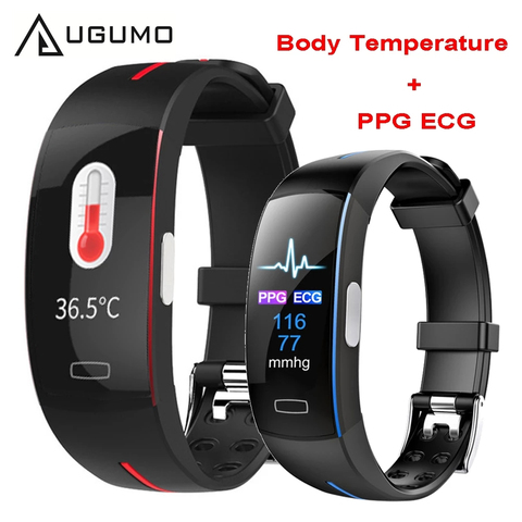 UGUMO-reloj inteligente P3A para hombres y mujeres, pulsera con PPG de frecuencia cardíaca ECG, control de la presión arterial, medición de la temperatura corporal ► Foto 1/6