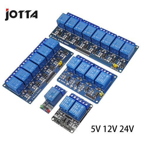 Módulo de relé de 5V, 12V y 24V con salida de relé optoacoplador, módulo de relé de 1, 2, 4, 6 y 8 vías para Arduino ► Foto 1/6