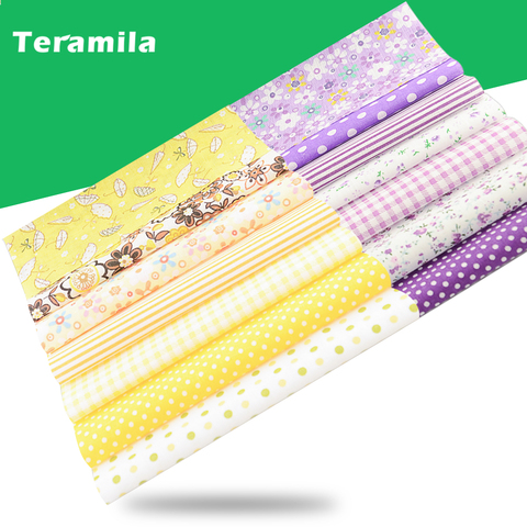 Teramila 7 unids/set 30x30cm y 25x25cm coser tela Telas Patchwork tela de edredones de algodón hecho a mano tejidos de tela de costura ► Foto 1/6