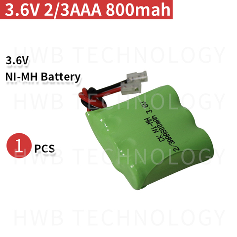 1 unids/lote nueva Ni-MH 2/3AAA 3,6 V 800mAh 2/3 AAA Ni-MH Pack de batería recargable con enchufe para teléfono inalámbrico envío gratuito ► Foto 1/4