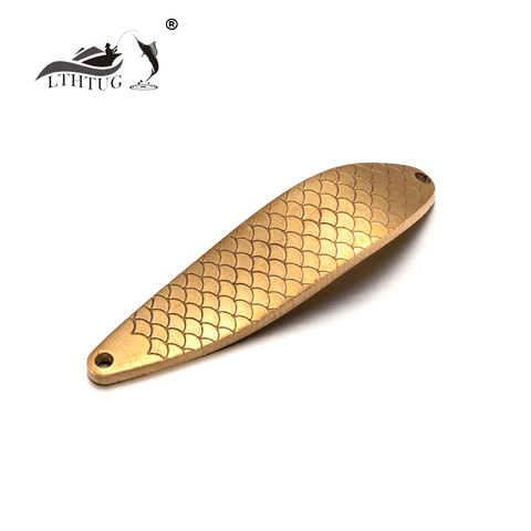 LTHTUG-cebo de pesca grande sin pintar, 10g, 18g, señuelo de pesca artesanal, protección ambiental, cucharas de Metal de cobre en blanco, Pike, Salmon, giratorio ► Foto 1/6