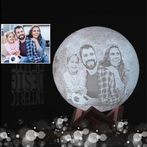 Lámpara de Luna impresa en 3D personalizada con texto y foto, luz nocturna recargable por USB, táctil, 2 colores, luz nocturna personalizada, envío directo ► Foto 1/6