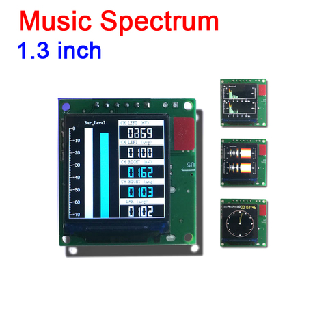 Mini Pantalla de espectro de música TFT de 1,3 pulgadas, amplificador de potencia MP3 para coche, indicador de nivel de Audio, módulo de Medidor de VU equilibrado de ritmo ► Foto 1/5