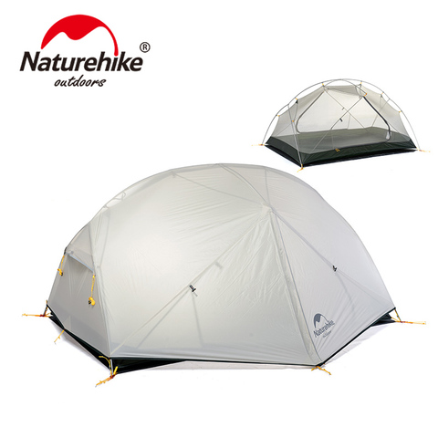 NatureHike Mongar 2-3 persona acampar al aire libre tienda 20D de Nylon de la tela de doble capa impermeable ultraligero 3 Temporada vestíbulo tienda ► Foto 1/6