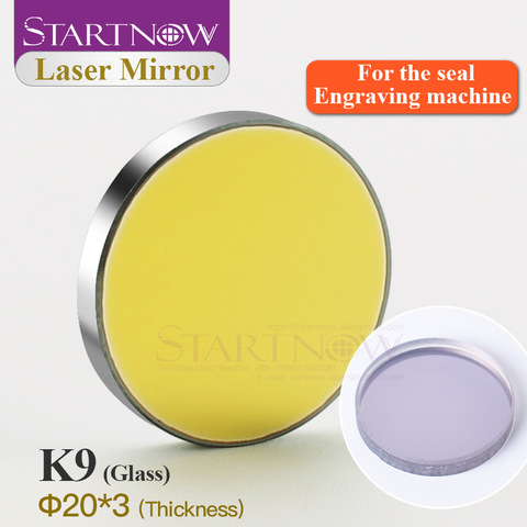 Startnow-Espejo láser K9 de 20 y 3mm de diámetro, con lente reflectante de recubrimiento dorado para piezas de máquina de tallado láser CO2 de 40w, 3 unids/lote ► Foto 1/6