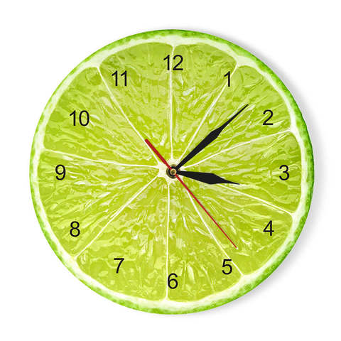 Reloj de pared con diseño moderno para el hogar, cronógrafo con diseño de frutas limón y naranja, para decoración de pared ► Foto 1/6