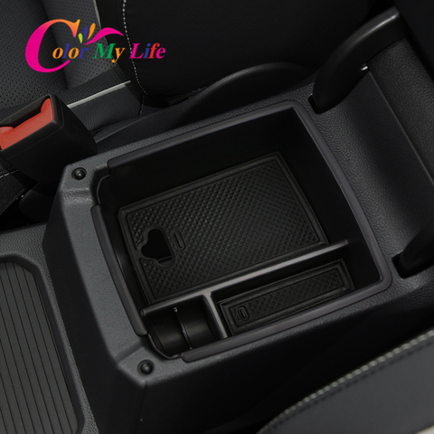 Color My Life caja de almacenamiento Reposabrazos de coche para Volkswagen VW Tiguan Mk2 2016 - 2022 consola Central caja de almacenamiento organizador del Interior ► Foto 1/6