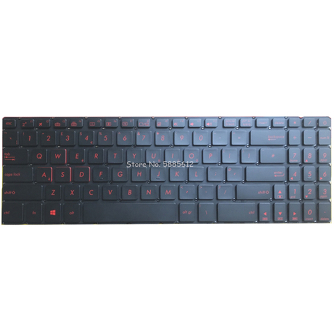 Teclado Inglés para ordenador portátil Asus YX570Z FX570UD F570 NX580V X570 teclado de retroiluminación UK Notebook ► Foto 1/6