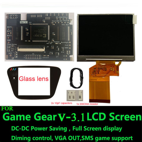 Pantalla LCD V-3.1 para SEGA Game Gear GG, brillo ajustable, compatible con salida VGA, V3.1, juegos de LCD ► Foto 1/6