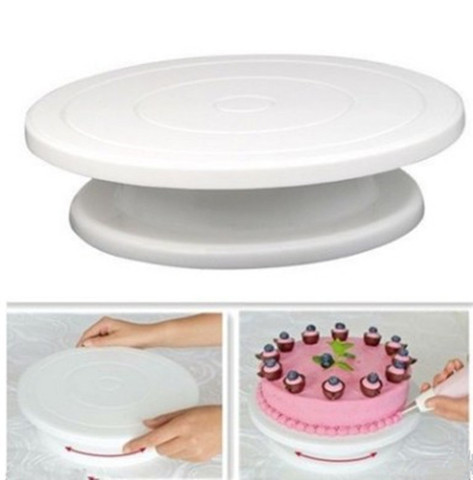 Bandeja giratoria de plástico para tartas, soporte de decoración de pastel, mesa antideslizante de cocina, herramienta de moldeo para hornear ► Foto 1/6