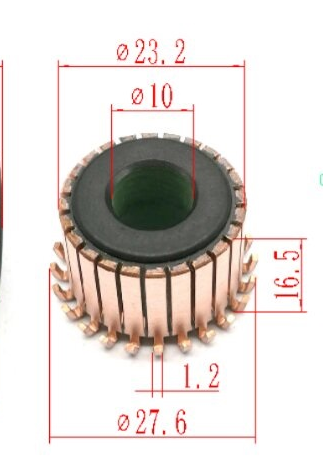 Alternador de barras de cobre, 10x23,2x17,5mm, 24p, Motor eléctrico, conmutador de cobre para Mini taladro en la armadura, conmutador ► Foto 1/1