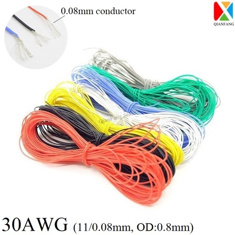 Cable de alambre de 1M 30AWG, Cable de iluminación Flexible de alta temperatura, aislante de silicona súper suave, resistente al calor, Cable de cobre electrónico ► Foto 1/6