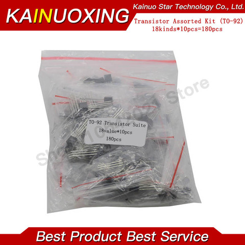 Transistor Kit surtido (92) 18 tipos * 10 Uds = 180 Uds 2N2222 S9013 S9014 S9015 S9018 S8050 S8550 5551 5401 2N3904 2N3906 C1815 ► Foto 1/1