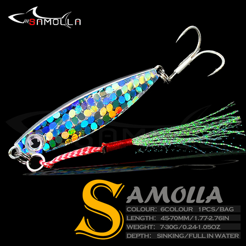 Señuelo para pesca vertical de Metal, pesas de Pesca de lubina, 7-30g, arrastre holográfico, señuelos de agua salada, aparejos de pesca Artificial Isca ► Foto 1/6