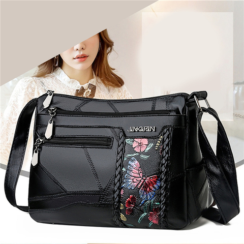 Bolsos de lujo de cuero lavado estilo invierno negro Bolsos de mujer Bolsos de hombro de diseñador para mujer Bolsos cruzados para mujer Sac A Main ► Foto 1/6