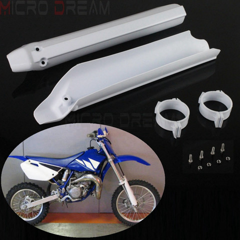 2 uds blanco Motocross tenedor guardias Protector para Kawasaki, Honda, Suzuki, Yamaha EXC SX FCI DRZ KLX FRM YZF 125, 250, 300, 426, 450 ► Foto 1/6