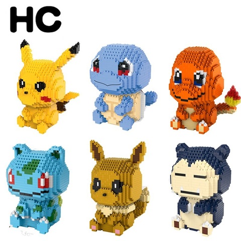 DIY Pokemon Mini Juguetes de bloques de construcción ladrillos Pikachu Charizard Anime de muñeca de monstruo de bolsillo regalos para los niños de juguete ► Foto 1/5