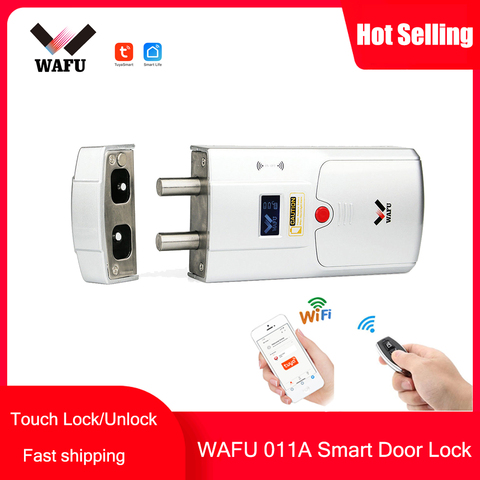 WAFU-cerradura inteligente para puerta con huella dactilar, con Wifi, Bluetooth, con contraseña ► Foto 1/1