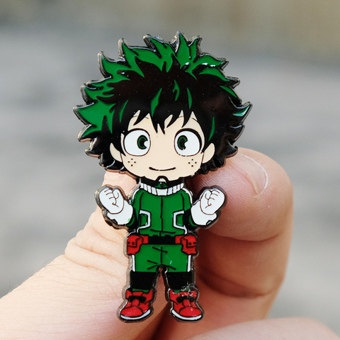 My Hero Academia DEKU-pin esmaltado clásico de dibujos animados, insignia de botones, broche para amantes del Anime, pin de solapa vaquera de 5CM ► Foto 1/2