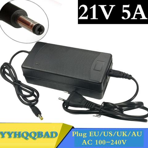 Cargador de batería de litio de 21V, 5A, serie 5, 100-240V, 21V5A, con luz LED, muestra el estado de carga ► Foto 1/5