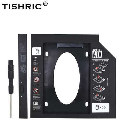 Disco Duro de plástico Universal TISHRIC Caddy 9,5 12,7mm SATA 3,0 Optibay para disco duro SSD de 2,5 pulgadas, carcasa para ordenador portátil DVD-ROM ODD ► Foto 1/6