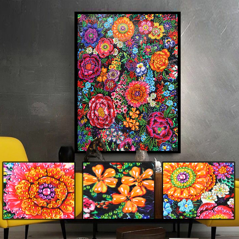 Forma especial de flores de colores 5D, pintura de diamante artesanal, bordado de diamantes de imitación, Kits de punto de cruz, cristal, gran oferta ► Foto 1/6