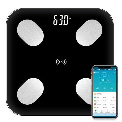 Báscula de grasa corporal, báscula electrónica inteligente científica, LED, Digital, para baño, Android IOS por aplicación Bluetooth ► Foto 1/6