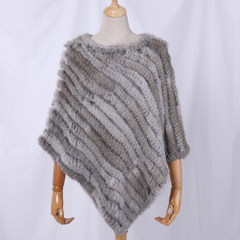 Chal de piel de conejo auténtica para mujer, Pashmina de pelo de conejo Natural tejida auténtica, Poncho, bufanda, otoño e invierno, gran oferta, 2022 ► Foto 1/6