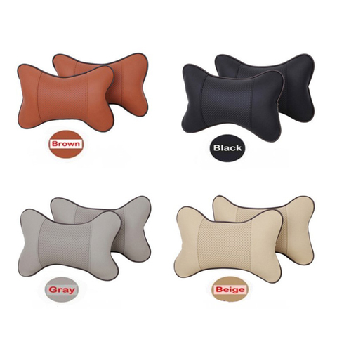 Almohada de seguridad para reposacabezas de coche, cojín reposacabezas para cabeza y cuello, color negro, naranja, beige y gris, 2 uds. ► Foto 1/6