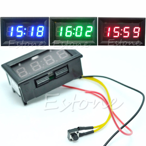 Reloj con pantalla Digital LED, accesorio para salpicadero de coche y motocicleta, 12V/24V, gran oferta, 1 unidad, envío directo ► Foto 1/6