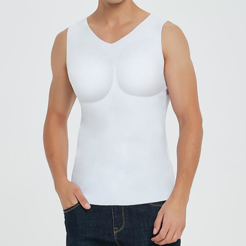 Camisetas sin mangas de culturismo para hombre, chaleco acolchado extraíble, ropa interior de barriga, modelador de cuerpo y vientre de cerveza ► Foto 1/6