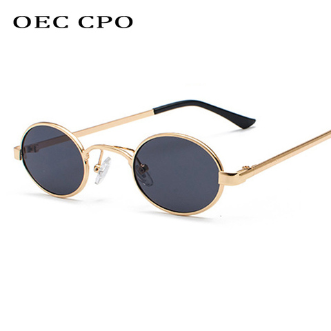 OEC CPO clásico pequeño oval marco gafas de sol para hombres marca de Metal de diseño de alta calidad de los hombres lentes de sol para dama Vintage O93 ► Foto 1/6