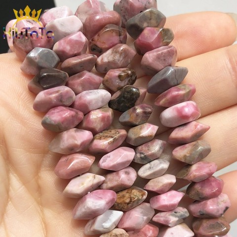 Cuentas de Rodonita Natural de 6x11mm, cuentas sueltas de piedra auténtica de corte especial Irregular para fabricación de joyas, abalorios de pulsera DIY de 15 ''y 7,5'' ► Foto 1/6