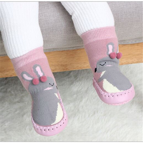 Calcetines de algodón con suela de goma para bebé recién nacido, calcetín divertido ► Foto 1/6