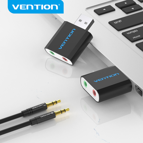 Vention-tarjeta de sonido USB, adaptador de interfaz de Audio, tarjeta de sonido para micrófono, altavoz, portátil, PS4, ordenador, tarjeta de sonido externa ► Foto 1/6