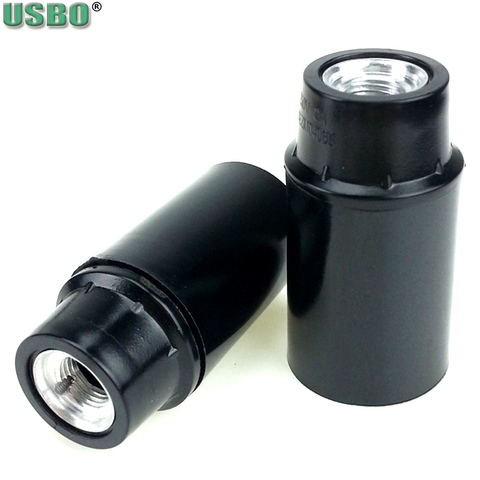 Cubierta de aluminio para baquelita, base de bombilla LED, portalámparas, tornillo de baquelita de bloqueo automático, 4A, 250V, CE E14, color negro ► Foto 1/6