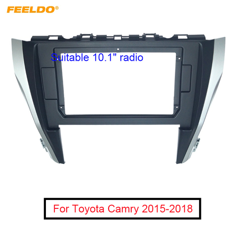 FEELDO CD de coche/reproductor de DVD estéreo 2Din Fascia marco para Toyota Camry 2015-2022 de 10,1 