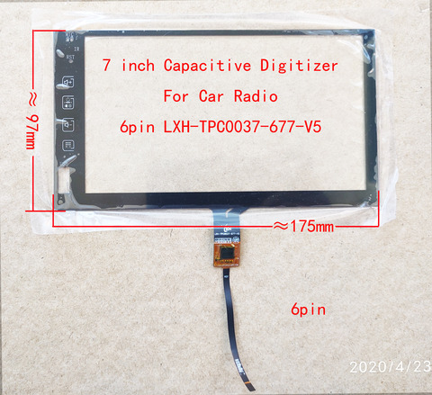 Pantalla táctil capacitiva de 7 pulgadas para coche, Sensor digitalizador GT911/615, 6 pines, 175x97mm, LXH-TPC0037-677-V5 ► Foto 1/2