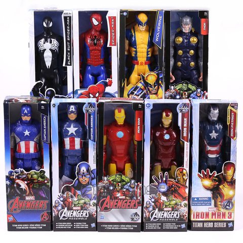 Avengers figuras Titan Héroe de la serie, Capitán América, Thor hierro hombre Spiderman Logan de acción de PVC figuras de juguete para niños, regalo de 12 pulgadas 30cm ► Foto 1/6