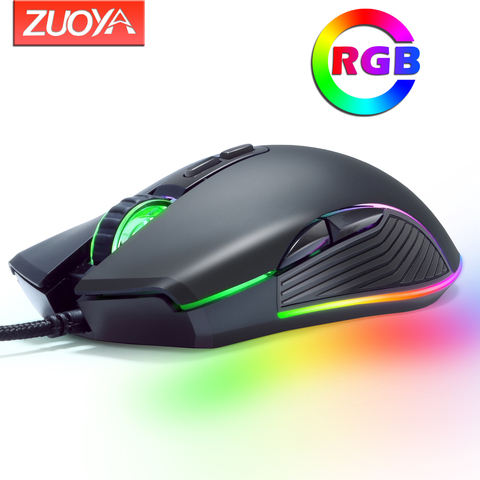 Ratón óptico con cable RGB para Gaming, Mouse ajustable DPI con retroiluminación para ordenador portátil, PC, juego profesional, Original ► Foto 1/6