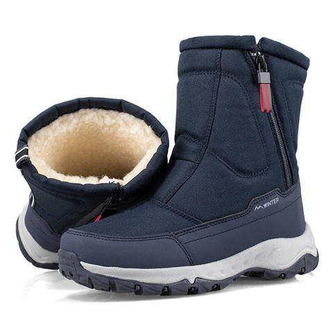 Botas de hombre 2022 zapatos de invierno botas de nieve para hombre impermeables antideslizantes botas de invierno de piel gruesa para-40 grados ► Foto 1/6