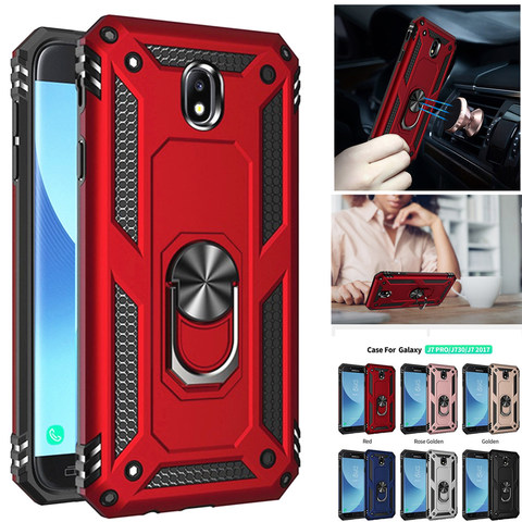 Funda protectora de lujo suave a prueba de golpes para Samsung Galaxy J5 2017 J7 Pro J530F/DS J730F/DS J530FM J730FM, funda magnética con soporte de anillo ► Foto 1/6