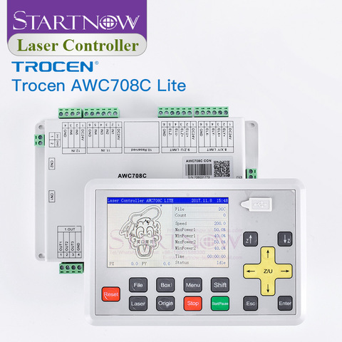 Tropen-Panel de visualización con controlador láser para máquina láser, Panel de visualización con tarjeta CNC, AWC708C Lite CO2, piezas de máquina láser ► Foto 1/5