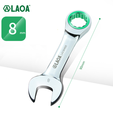 LAOA-Mini llave de carraca corta ajustable, CR-V de llave de Mono para coche, piezas de repuesto de coche, herramientas manuales de bricolaje, 5,5-15mm ► Foto 1/6