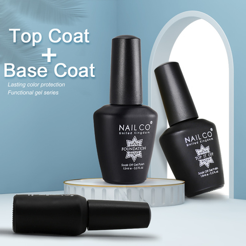 NAILCO-Conjunto de Gel de capa superior, esmalte de uñas semipermanente, laca de uñas de larga duración, resina híbrida, 15ML, 47 colores ► Foto 1/6