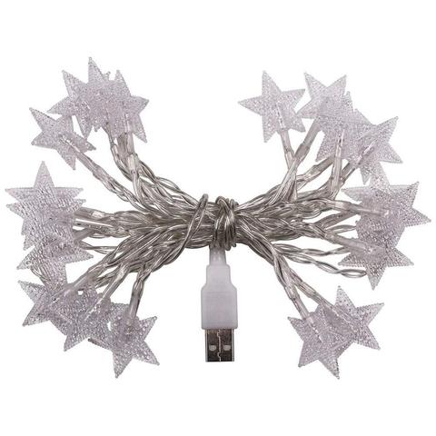 Guirnalda de luces LED con forma de estrella, 2m/3m/5m/10m, guirnaldas parpadeantes alimentadas por USB 5V, para Navidad, Decoración Para Boda o fiesta ► Foto 1/6