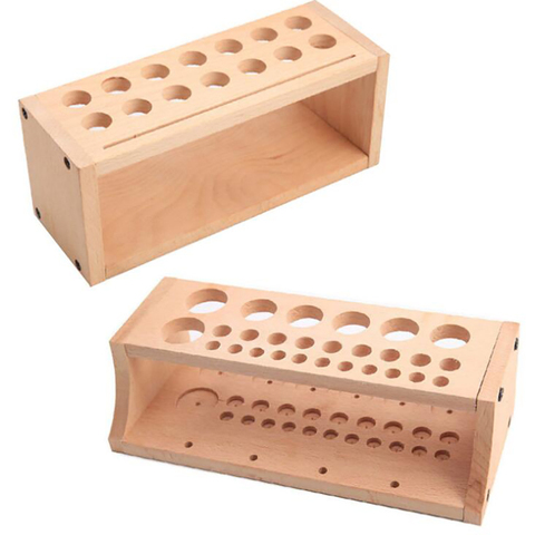 Caja de almacenamiento de madera para herramientas, organizador de cuero, soporte para herramientas de artesanía de cuero ► Foto 1/6