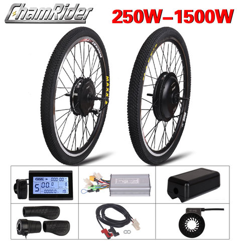 Rueda con Motor eléctrico de 350W y 500W, Kit de conversión de bicicleta eléctrica de 48V y 36V, Kit de bicicleta eléctrica con Motor central MXUS de 15f y 15R o 15C ► Foto 1/6